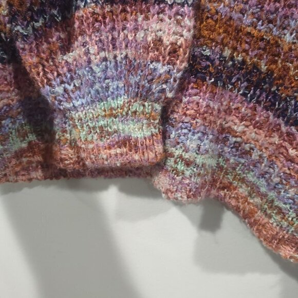 Womens Multicolored Knit Crop Sweater Size XL - Picture 5 of 6